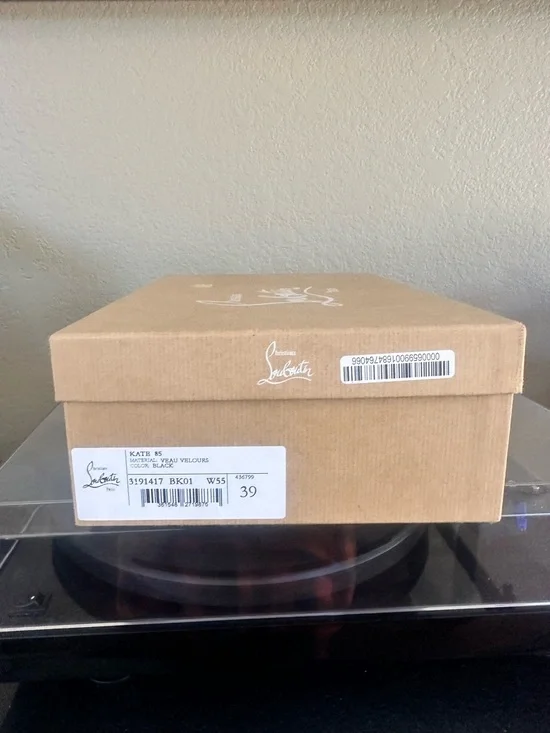 Christian Louboutin Black Suede Pointed-Toe Stiletto Pumps Kate 85 New In Box - Picture 2 of 12